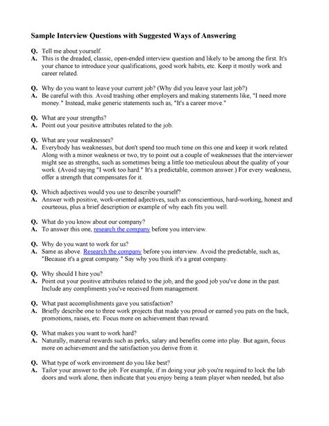 Intvq - Job Interview Question s - Sample Interview Questions with