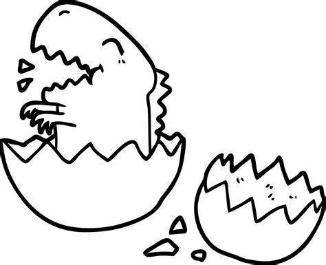 line drawing of a dinosaur hatching from egg 12549282 Vector Art at ...