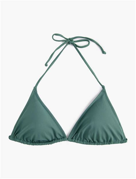 Yeşil Kadın Üçgen Bikini Üstü Basic 4SAK10075MM Koton