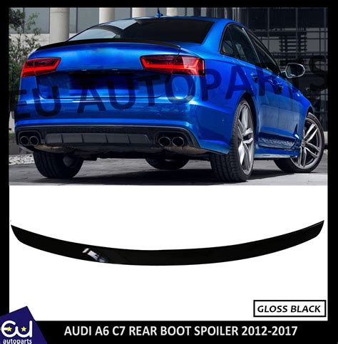 Audi A6 C7 Saloon Rear Boot Trunk Lip Spoiler Gloss Black 2012 2017 Oe