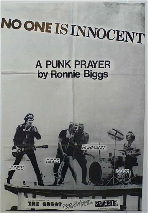 Sex Pistols Ronnie Biggs No One Is Innocent Promo Poster From Swindle