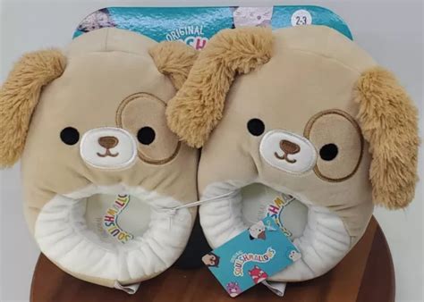 Squishmallow Harrison Rare Slippers Kellytoy Plush Dog Adult Size Women