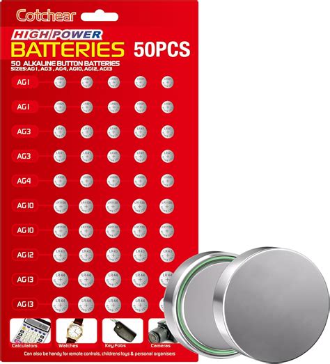 Cotchear Pcs Alkaline Cell Batteries Assorted Volt Ag Lr Ag