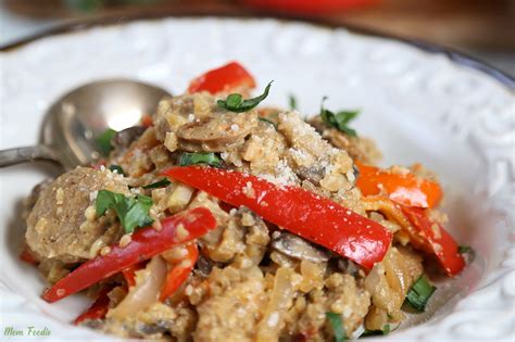 Low Carb Chicken Sausage Risotto Recipe With Mushrooms And Peppers