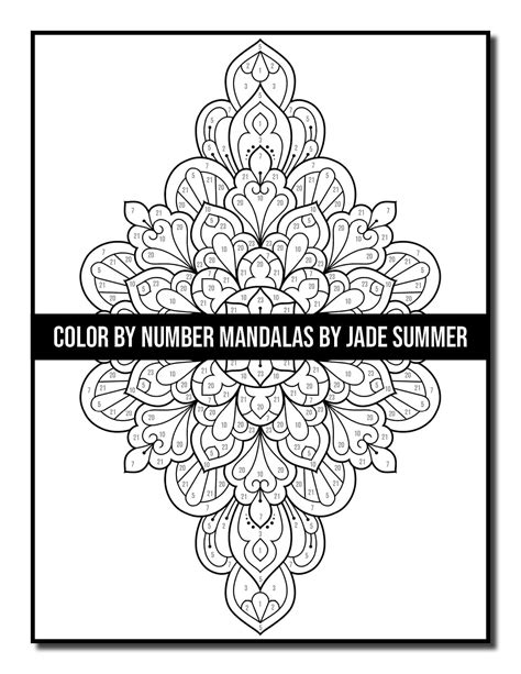 Color By Number Mandalas Coloring Book Jade Summer