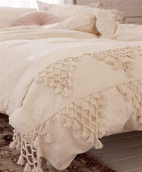 Ivory Tassel Duvet Cover Set Queen Boho Duvet Cover Full Etsy In 2022
