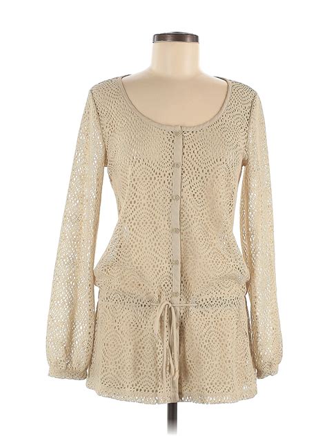 Michael Michael Kors 100 Polyester Tan Cardigan Size M 66 Off Thredup