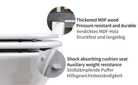 Fanmitrk Wc Sitz Mit Absenkautomatik Toilettendeckel D Form Holz Mdf