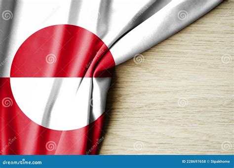 Greenland Flag Fabric Pattern Flag Of Greenland 3d Illustration Stock