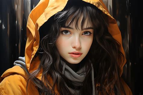Premium Ai Image Young Girl With Cute Hair In The Style Of Realistic