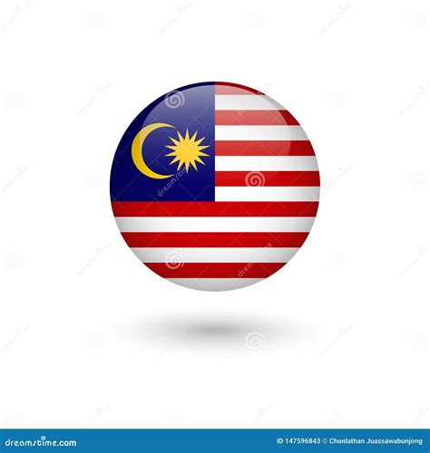 Malaysia Flag Round Glossy Stock Vector Illustration Of Freedom 147596843