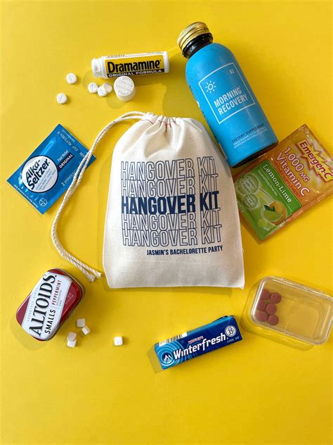 Hangover Kit Bachelorette Party Hangover Kit Bag Wedding Etsy