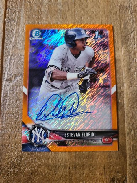 Bowman Chrome Estevan Florial Orange Shimmer Refractor St