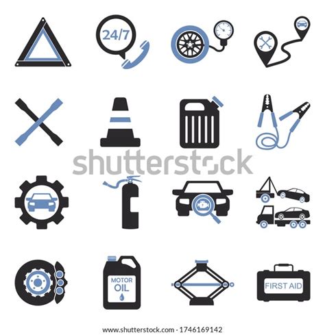 Roadside Assistance Tow Icons Two Tone Stock Vector Royalty Free 1746169142 Shutterstock