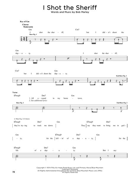 I Shot The Sheriff By Bob Marley Sheet Music For Easy Bass Tab At Sheet