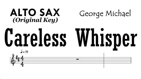 Careless Whisper Alto Sax Sheet Music Backing Track Partitura George Michael Youtube