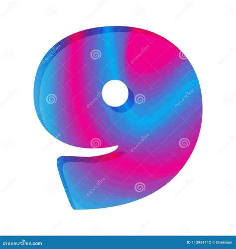 Abstract Colorful Number Nine Vector Illustration Stock Illustration