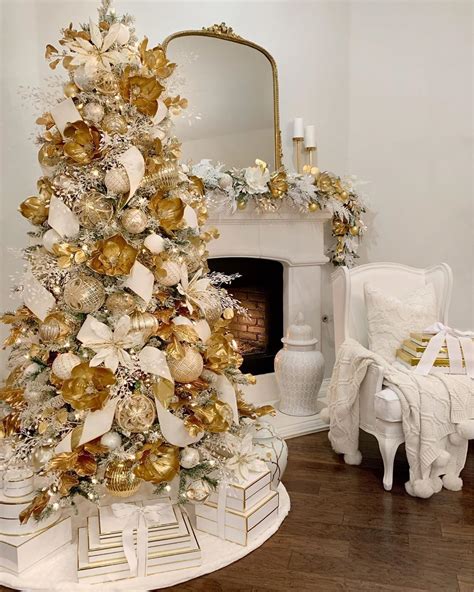 20 White And Gold Christmas Tree Decorations DECOOMO