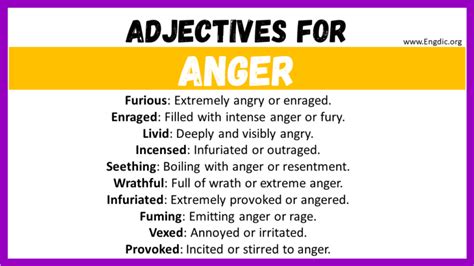 Best Words To Describe Anger Adjectives For Anger Engdic