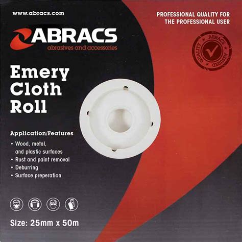 Abracs Emery Roll 25mm X 50M X 120 Grit Multikor Industrial Group