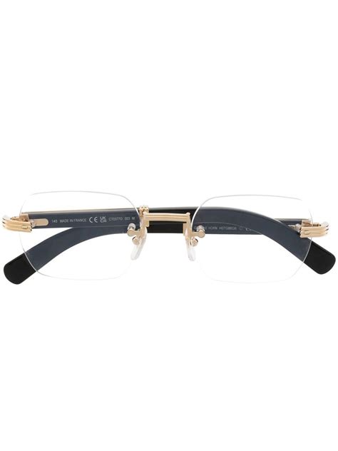 Cartier Frameless Round Frame Glasses In Gold Modesens