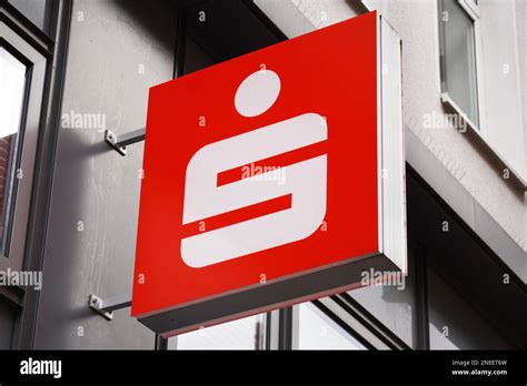 Hannover Germany March 1 2020 Close Up Sign With Sparkasse German Savings Bank Logo On