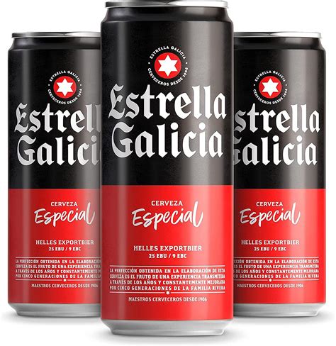 Estrella Galicia Cerveza Rubia Nacional Especial Pack Latas Cl