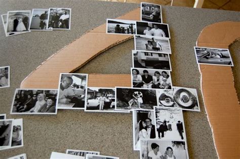 DIY Giant Number Photo Collage 40th Birthday Parties 70th Birthday