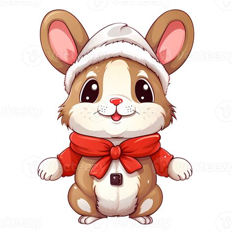 Cute Rabbit Christmas Clipart Illustration AI Generative 31114005 PNG