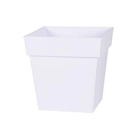 Pot Carr Toscane Blanc L Cm Eda Plastiques