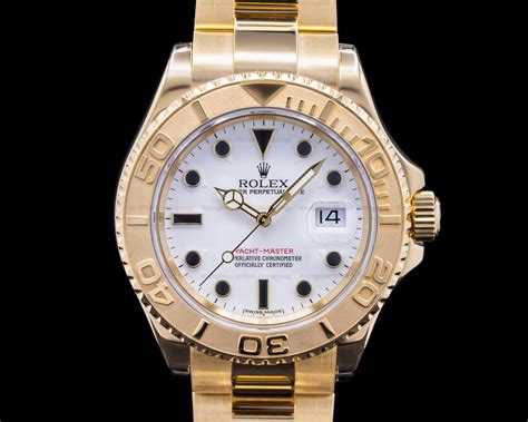 Rolex B Yacht Master White Dial K Yellow Gold Bracelet