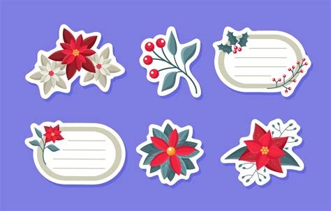 Poinsettias Sticker Journal Templates 15691340 Vector Art at Vecteezy