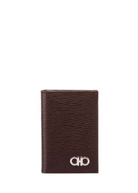 Salvatore Ferragamo Men S Revival Bi Fold Lizard Embossed Leather Card