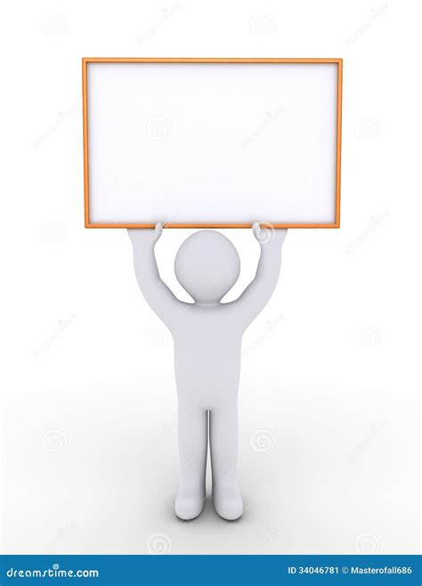 Person Is Holding A Blank Sign High Stock Image Image 34046781