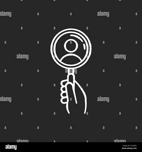 Recruitment Chalk White Icon On Black Background Stock Vector Image