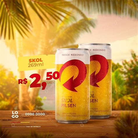 Cerveja Skol Pilsen Lata Social Media Psd Editável [download] Designi