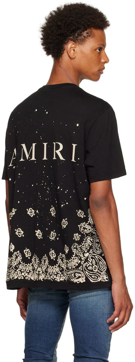 Amiri Black Bandana Bleach T Shirt Amiri