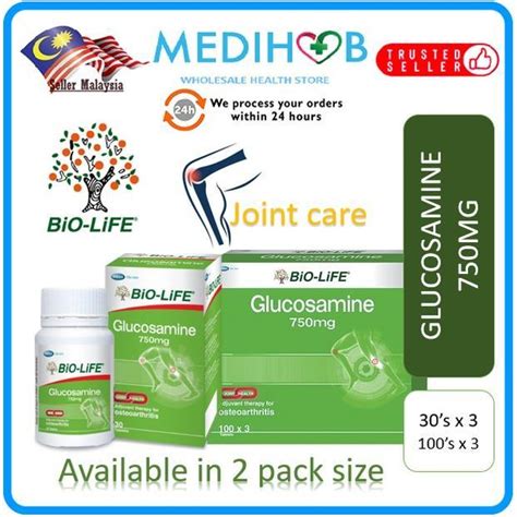 New Ready To Ship Biolife Glucosamine 750mg 3x100s 100s Exp 22