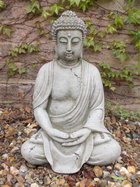 Large Stone Garden Buddha Statue 40cm X 25cm Buddha Statue Statue Resin Garden Statues