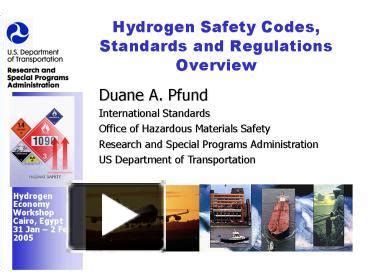 PPT Hydrogen Safety Codes Standards And Regulations Overview