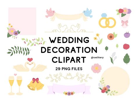 Wedding Decoration Clipart Set PNG Ceremony Party - Etsy