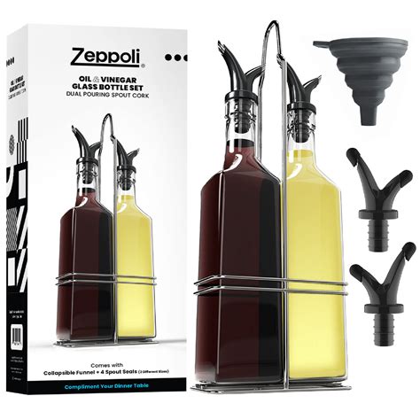 Buy Zeppoliolive Oil Dispenser Bottle Set Stainless Steel Rack 2 Pack