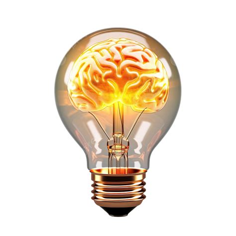 Brain Inside Light Bulb With Clipping Path 3d Illustration Concept 3d