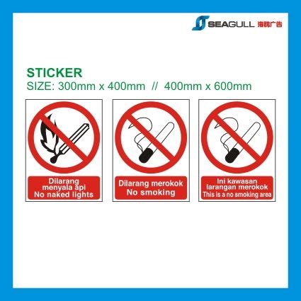 Prohibition Sign Dilarang Merokok No Smoking No Naked Lights Dilarang