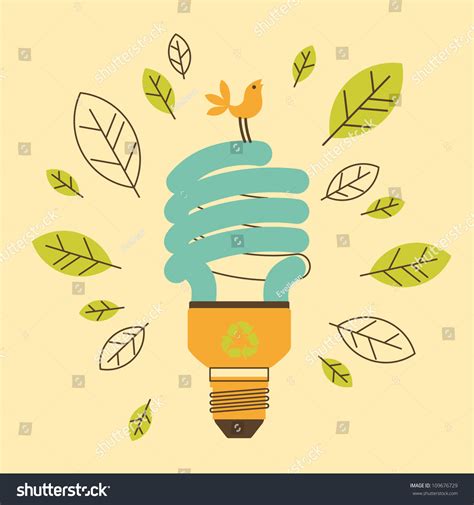 Energy Saving Lightbulb Cartoon Style Stock Vector (Royalty Free) 109676729