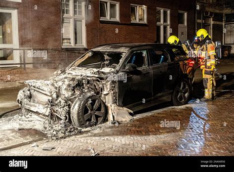 Nijmegen Niederlande Februar Autobrand In Nijmegen In Der