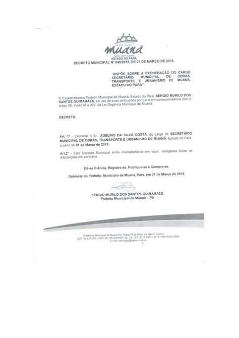 DECRETO 048 Prefeitura Municipal de Muaná PA