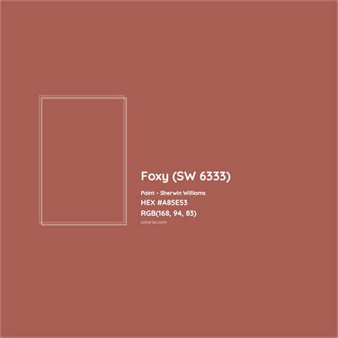 Sherwin Williams Foxy Sw 6333 Paint Color Codes Similar Paints And