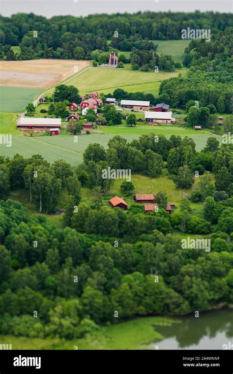 Aerial view of village Stock Photo - Alamy