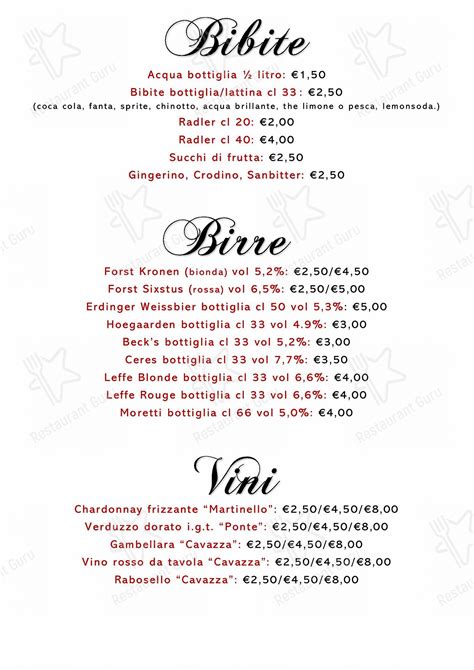 Menu Da Pizzeria Ristorante Dorem Santorso